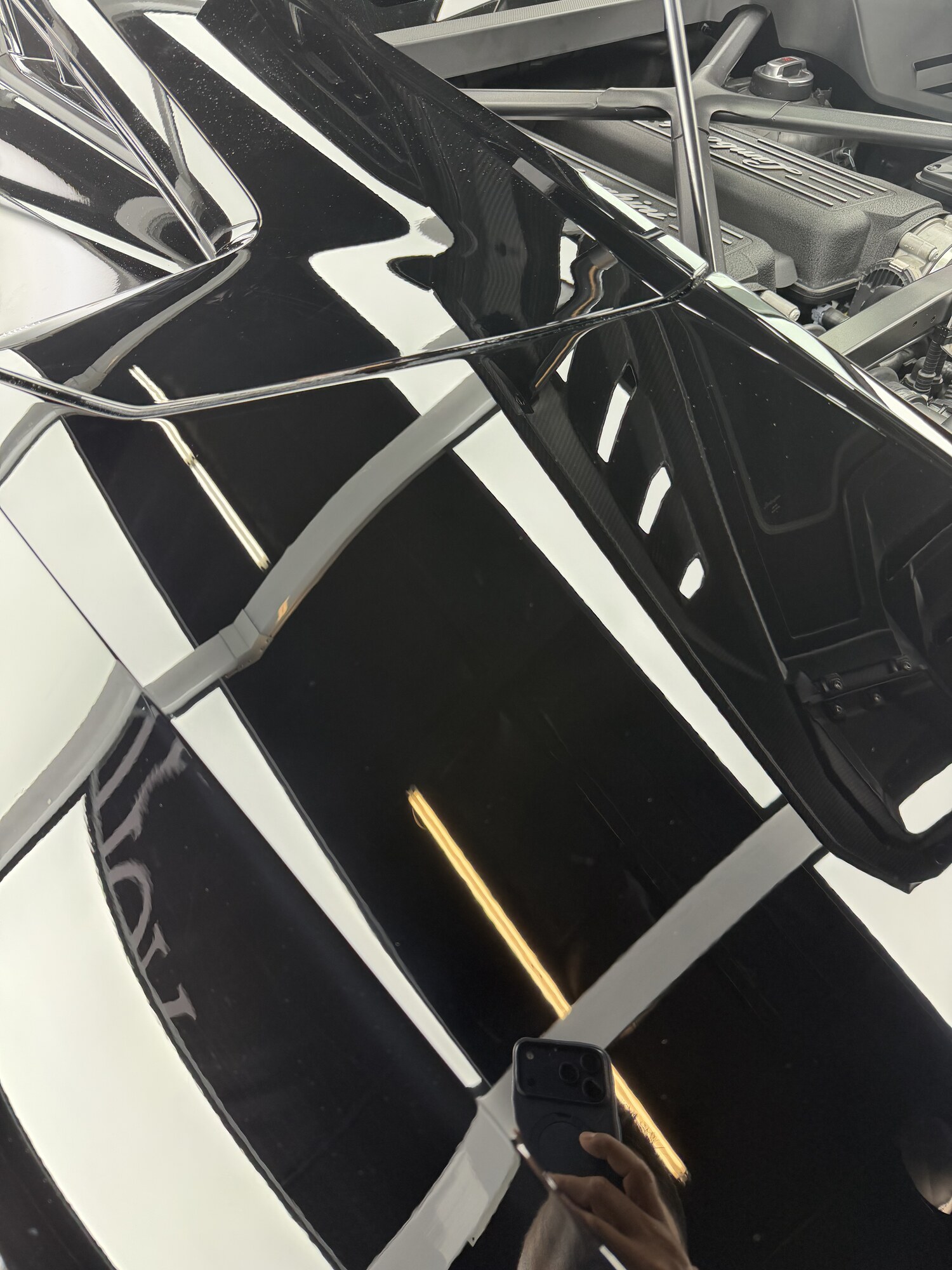 Lamborghini paint scratch removed and polished — after