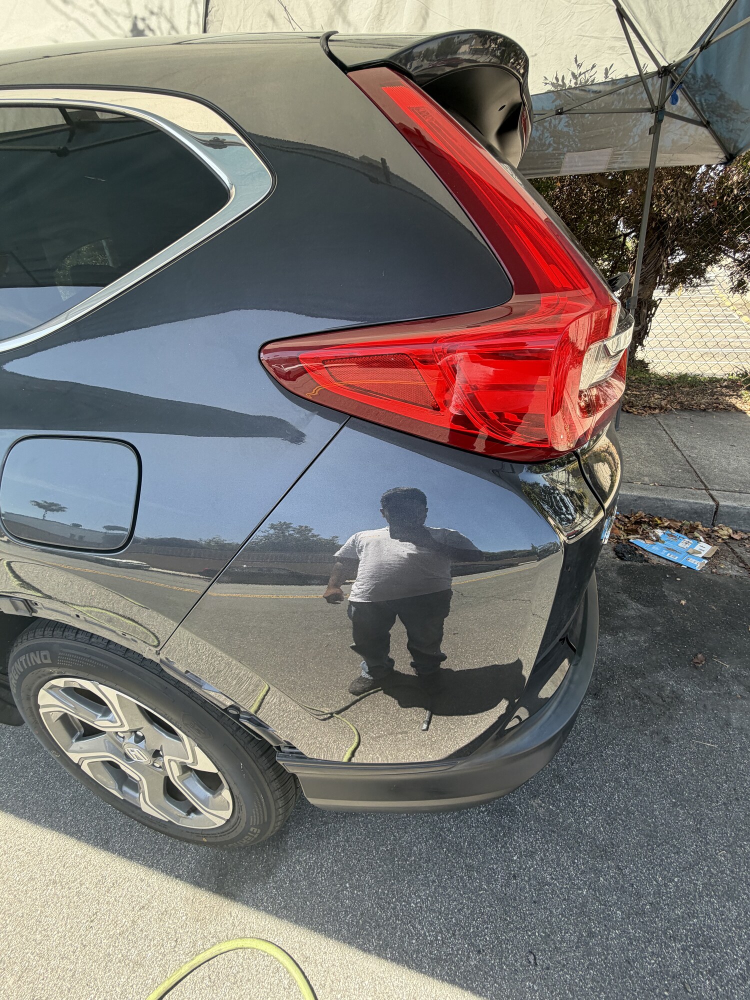 Honda CR-V rear quarter scrape repaired — after